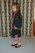 Konges Sløjd sukienka wełniana ALETTE DRESS granatowa gładka KS106365