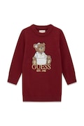 Guess sukienka sweterkowa z wiskozą bordowa logo K6BK08 Z1308