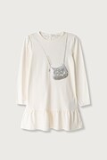 Guess sukienka babydoll bawełniana beżowa z nadrukiem K6BK05 K5934