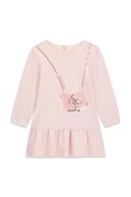 Guess sukienka babydoll bawełniana różowa z nadrukiem K6BK05 K5934