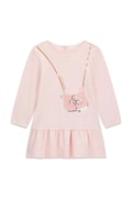 Guess sukienka babydoll bawełniana różowa z nadrukiem K6BK05 K5934