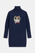 Guess svetrové šaty s viskózou tmavomodré s logom J6BK14 Z1299