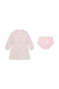 Guess sukienka sweterkowa z dodatkiem wełny różowa monogram A6BK02 Z1313