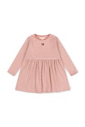 Konges Sløjd sukienka z bawełną ROLI STRIPE DRESS OCS różowa w paski KS107378