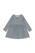 Konges Sløjd šaty s bavlnou ROLI STRIPE DRESS OCS modré s pásikavým vzorom KS107378