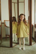 Konges Sløjd sukienka bawełniana MARLO DRESS GOTS żółta gładka KS106146