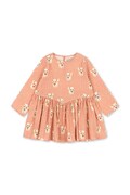 Konges Sløjd sukienka rozkloszowana bawełniana z elastanem ELIN DRESS GOTS różowa KS105977