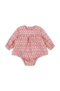 Konges Sløjd sukienka babydoll bawełniana EVIA ROMPER GOTS różowa z nadrukiem KS105990