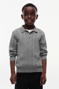 Tommy Hilfiger sweter dziecięcy bawełniany szary KB0KB10624