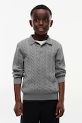Tommy Hilfiger sweter dziecięcy bawełniany szary KB0KB10624