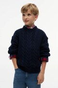 Tommy Hilfiger sweter dziecięcy z bawełną granatowy KB0KB10626