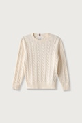 Tommy Hilfiger svetr dětský bavlněný béžový KB0KB09753