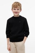 Tommy Hilfiger sweter dziecięcy bawełniany czarny KB0KB09753