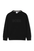 BOSS pulover otroški bombažen črn J53388