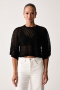 Twinset bluzka damska z wiskozą czarna gładka 262TP3Q31