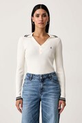 Guess Jeans sweter damski z wiskozy beżowy W6BR16 Z1261