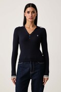 Guess Jeans sweter damski z wiskozą granatowy W6BR16 Z1261