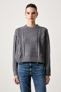 Guess Jeans sweter damski z dodatkiem wełny szary W6BR15 Z1260