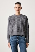 Guess Jeans sweter damski z dodatkiem wełny szary W6BR15 Z1260