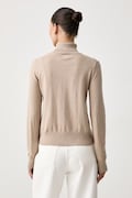 Guess Jeans golf damski z dodatkiem jedwabiu beżowy W6BR03 Z1246