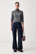 Guess Jeans golf damski z dodatkiem jedwabiu szary W6BR03 Z1246