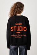 WRSTBHVR GARM sweter bawełniany damski czarny U2326AM