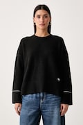 Karl Lagerfeld Jeans sweter damski z wełną czarny B4W18057