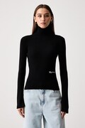 Karl Lagerfeld Jeans golf damski z wiskozą czarny B4W18001