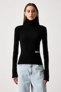 Karl Lagerfeld Jeans golf damski z wiskozą czarny B4W18001
