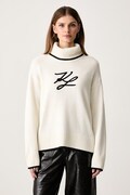 Karl Lagerfeld sweter damski z wełną beżowy B4W18033