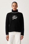Karl Lagerfeld sweter damski z wełną czarny B4W18033