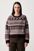 Marc O'Polo sweter damski z dodatkiem wełny brązowy 5000012415