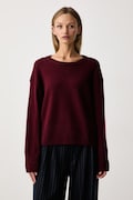 Marc O'Polo sweter damski wełniany bordowy 5000012199