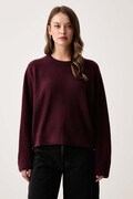 Marc O'Polo sweter damski z wełną bordowy 5000012089