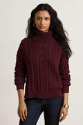 Lauren Ralph Lauren sweter damski bawełniany bordowy 200B23577