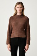DKNY svetr dámský s viskózou hnědý DJ6R0820