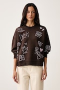 DKNY bluza damska z bawełną brązowa DJ6T1840