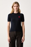 Max&Co. T-shirt swetrowy damski bawełniany z elastanem CHENZIA granatowy 2626366013200
