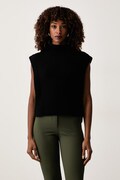 Patrizia Pepe poncho damskie z wełną czarne 2F0120 K293