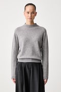 Kaos sweter damski kaszmirowy szary SIHKT013