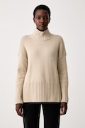 Barbour sweter damski z dodatkiem wełny May beżowy LKN1825