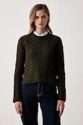 Barbour pulover za žene s vunom Joan zeleni LKN1802