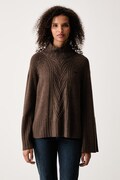 Aeronautica Militare sweter damski z dodatkiem wełny brązowy MA1649DL00945