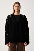 Fracomina kardigan damski z wełny merino czarny B126WT8070K567R6