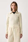 adidas Originals kardigan za žene Chenille Zip Up bež LF6578