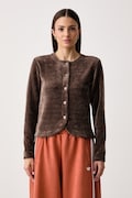 adidas Originals kardigan damski Chenille brązowy LF6544