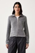 adidas Originals kardigán dámsky Chenille Zip Up sivý LF6541