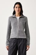 adidas Originals kardigán dámsky Chenille Zip Up sivý LF6541