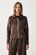 adidas Originals vesta za žene Chenille Zip Up smeđa LF6540