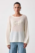 BOSS Orange sweter damski z wełną C_Farazena beżowy 50570093